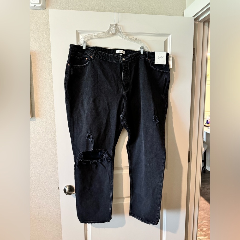 NEW Abercrombie The Dad Curve Love High Rise Jeans Black Plus Size 24 37 NWT - Picture 2 of 5